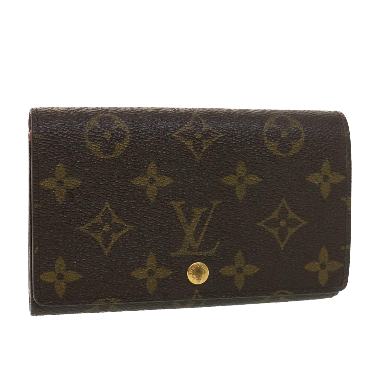 Louis Vuitton Monogram Porte Monnaie Billets Tresor Wallet M61730 Lv Auth Am4096